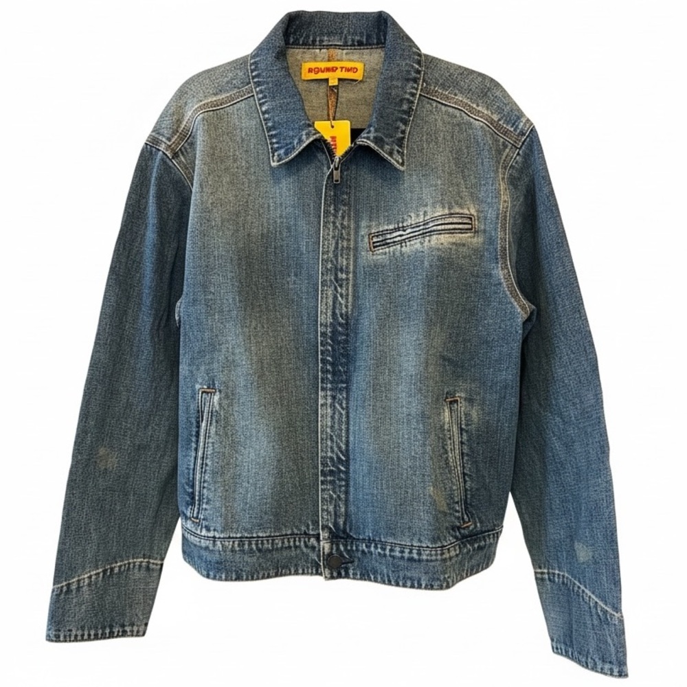 Round Two Men’s Blue Traveler Zip Denim Jacket